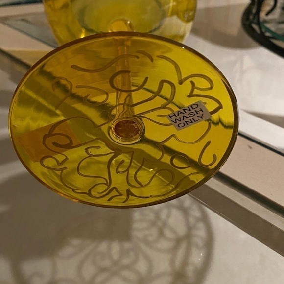 Royal Danube Hand Painted Amber Crystal Balloon Shaped Glass. Made in Romania - Picture 7 of 9